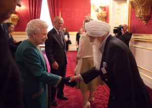 Her Majesty The Queen greets Bhai Sahib