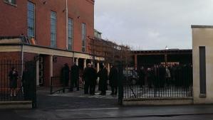 Distinguished guests leaving the Church service and making their way to the Parish Hall for refreshments