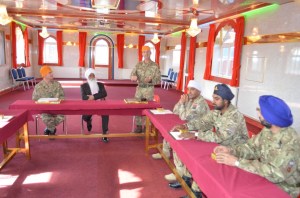 Brigadier Abraham thanks Bhai Sahib Ji for hosting the British Army