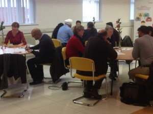 All the attendees work on a group exercise