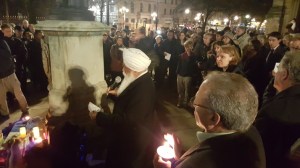 Bhai Sahib Ji address Vigil for Paris at outside Cathedral
