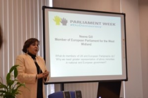Neena Gill MEP invites the participants to get involved and do their bit for society