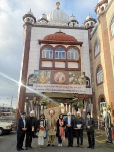 L to R - Amrik Bhabra, Zulfigar Khan, Amtul Qudus, Gohar Ali Khan, Nishat Riaz, Bhai Sahib Bhai Mohinder Singh, Muhammad Ali, Jarnail Singh Bhinder, Ravinder Singh.