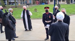 Guests bid each other farewell whilst remaining socially distanced
