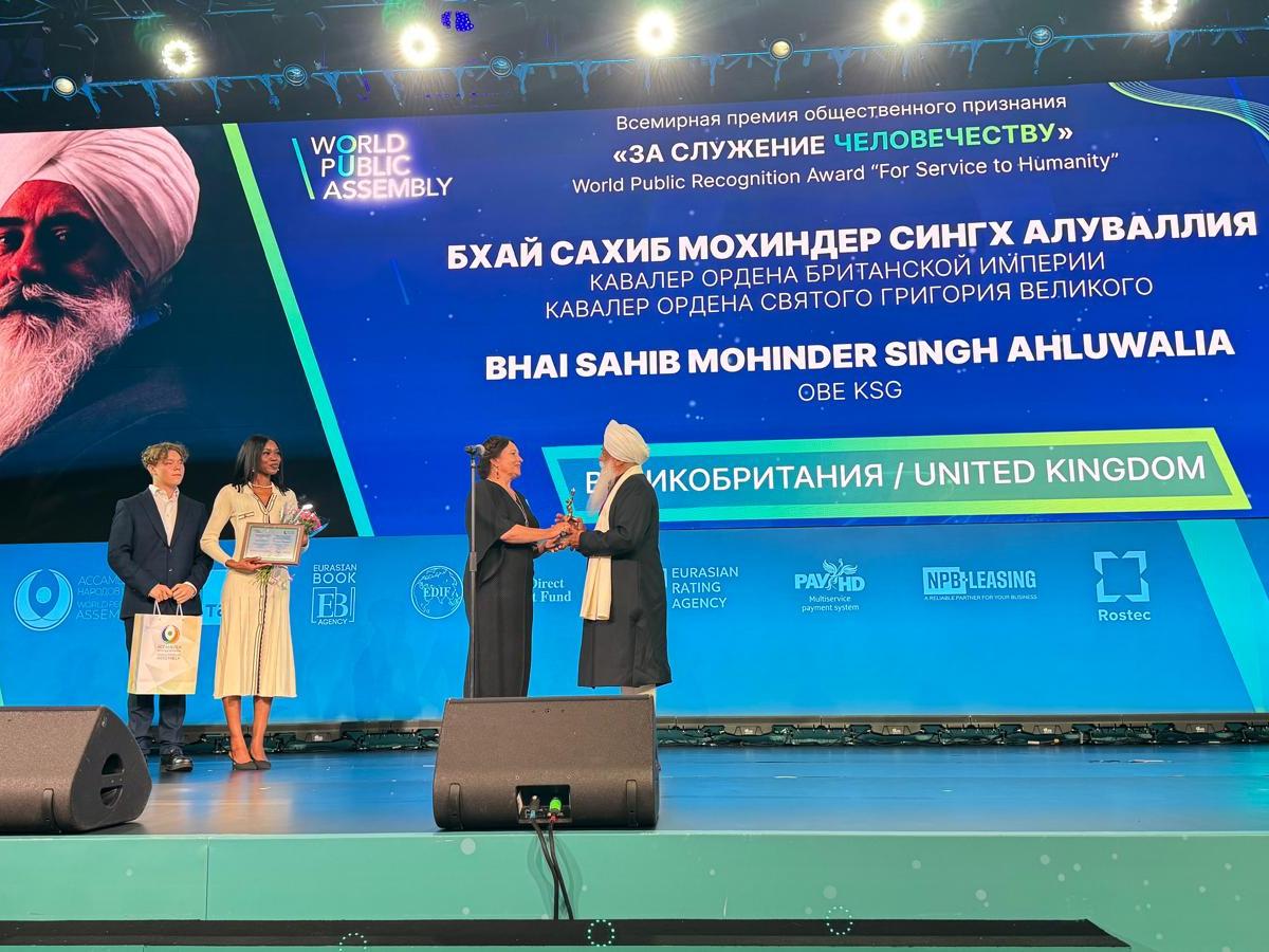 Bhai Sahib Mohinder Singh Ji Honoured in Moscow at World Public&nbsp;Assembly